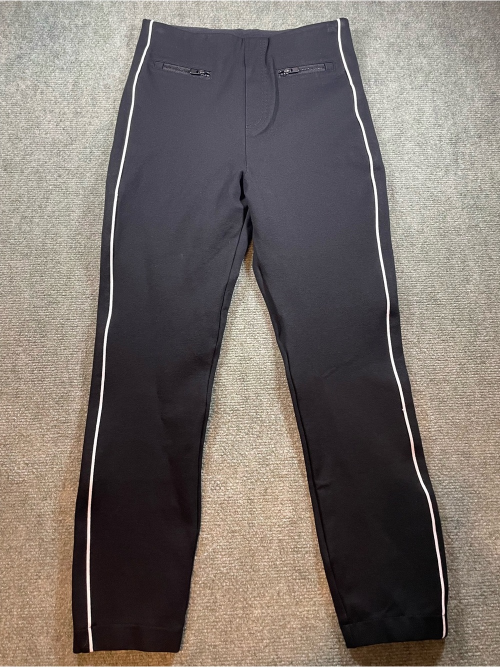Spanx‎ The Perfect Pant Slim Ankle Small Black White Side Stripe